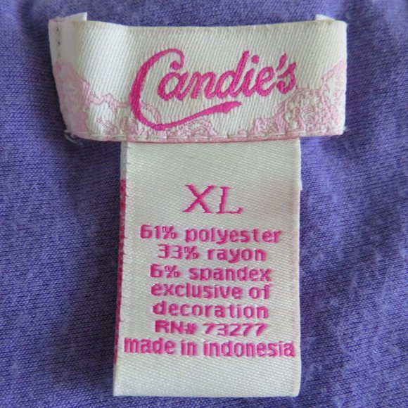 Candie’s Women’s Short Sleeves Blue Violet Summer Knit Top size XL - Picture 5 of 6